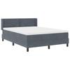Box Spring Bed with Headboard Dark Grey 200 x 140 cm Velvet