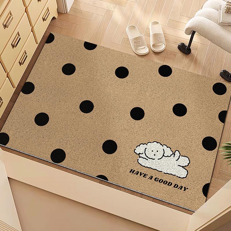 Cartoon Spotted Animal Anti-Slip Coir Doormat - Cute, Fun, and Wear-Resistant