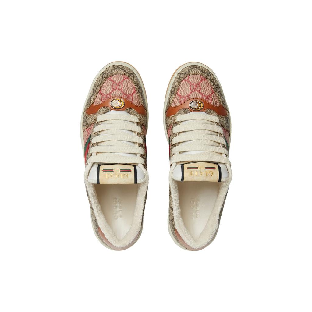 Gucci Screener Stylish Skateboarding Shoes Men's Ebony Beige 722605 FABFO 9791