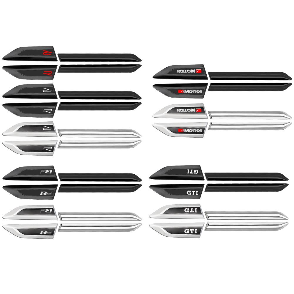2 pièces Logo 3D ABS Aile Latérale d'Aile de Voiture Emblème Autocollant Accessoires Pour Volkswagen VW R GTI 4MOTION Rline Tiguan L 2017 Décoration