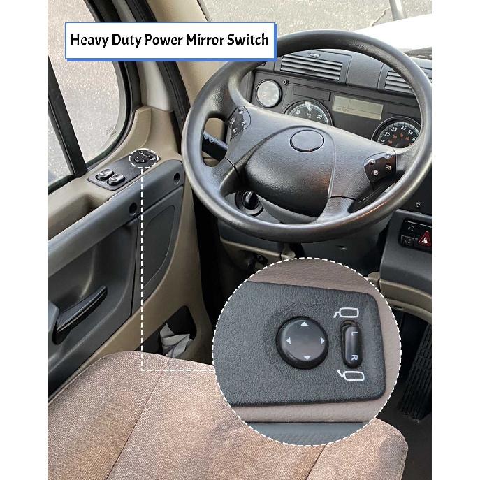 Heavy Duty Power Mirror Switch Front Driver Side 10Pin Fit for Freightliner Cascadia 2007-2017 Replace 901-5202 15829700SR DTL15829700