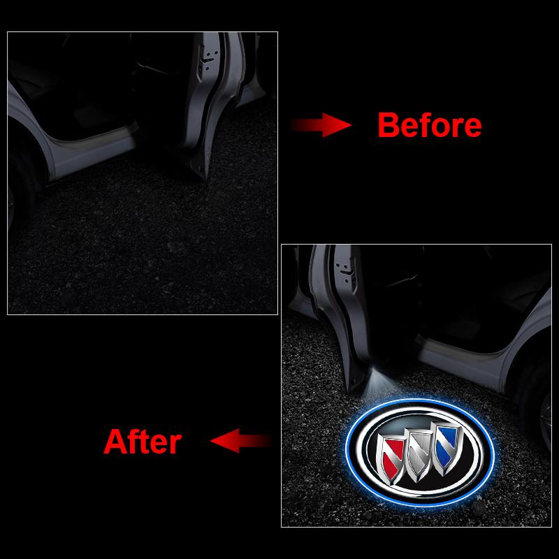 2 Stück Auto Tür Emblem Licht LED Willkommensleuchte Kabelloser Laserprojektor Für Buick Verano Velite Lesabre Riviera Avenir GL6 GL8 Envision Excelle
