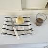 Simple Black White Striped Tablecloth Placemat Dining Table Mat Coaster Food Posing Background Cloth Home Decoration Accessories