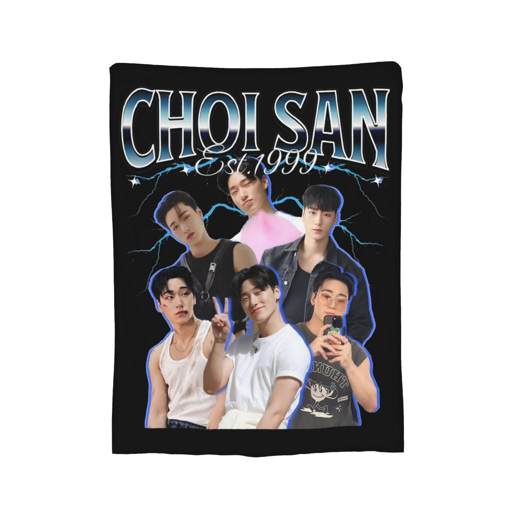 Yunho 90s Ateez Kpop Band Blanket Fleece Spring/Autumn  Breathable Soft Throw Blankets for Bedding Couch Bedspreads