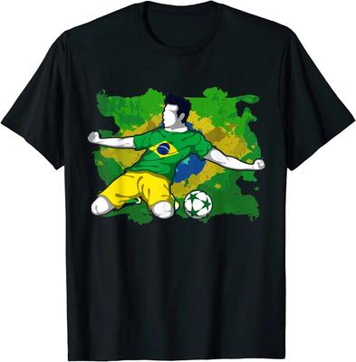 Brazil Soccer Team Brazilian National Flag Football Lovers Men TShirt Short Sleeve Casual Cotton ONeck Summer Shirts