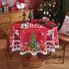 Față de Masă Rotundă Roșie cu Moș Crăciun pentru Bradul de Crăciun, Impermeabilă, Decorațiuni de Sărbători pentru Cină Acasă