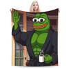 Sad P-Pepe Frog Meme Flannel Blanket Winter  Soft Throw Blanket for Children Living Room Novelty Bedspread Sofa Bed Cover