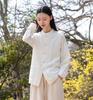 Frühlings-Baumwoll-Leinen Retro Ramie Stehkragen Froschknöpfe Hemd für Damen - Tai Chi Meditation Oberbekleidung