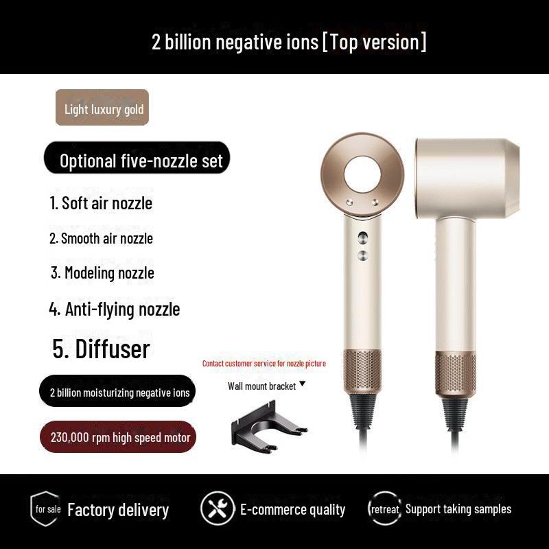 High-end High-speed Hair Dryer with Negative Ion Technology for Salon or Home Use.