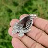 Daughters Day Deal 925 Silver Root Chakra Natural Smoky Quartz Birthday Pendant
