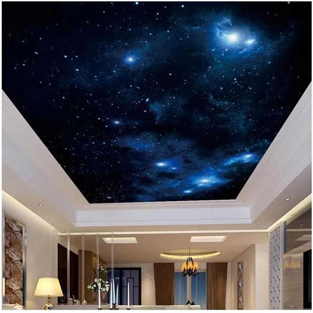 

3d Galaxy Wallpaper Beautiful Starry Sky Ceiling Mural Modern Living Room Bedroom Ceiling Wall Murals 200 cm(W) x 140 cm(H)