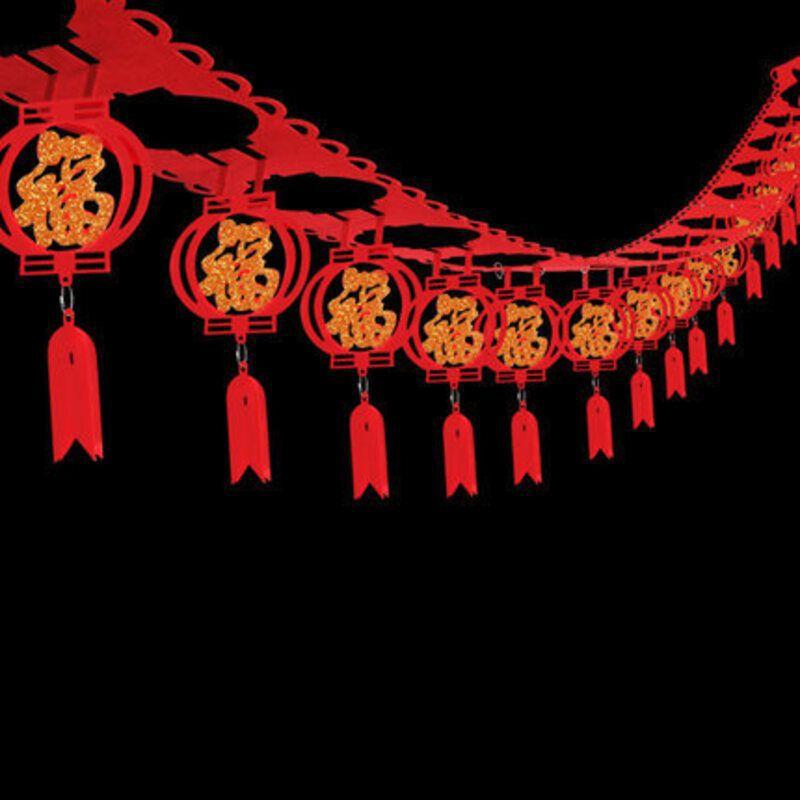 Chinese Cny 2022 New Year Banner Flag Pendant Spring Festival Decoration Hanging