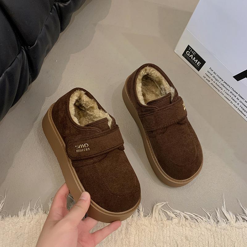 Fashion Velcro Thick-soled Velvet Women's New Winter Warm Cotton Shoes Outer Wear Design Cotton Boots