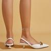 2025 Summer New Pointed Shallow Mouth Single Shoes Women Soft Leather Chain Boat Shoes Sexy Small Thin Heel Sandals