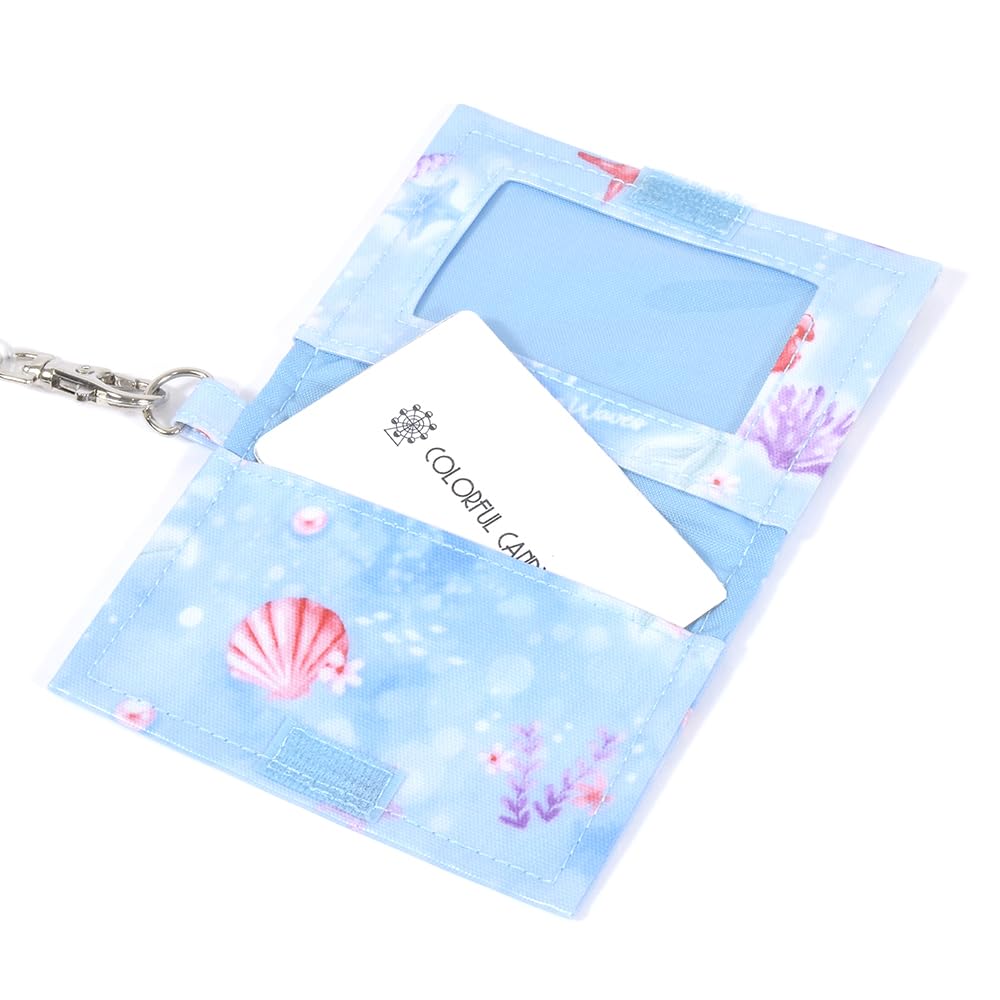 COLORFUL CANDY STYLE Disney Children's Pass Case with Train Coil Chain Hook, Bifold, Girls' Ariel THE LITTLE MERMAID, Princess Ariel, N5920000