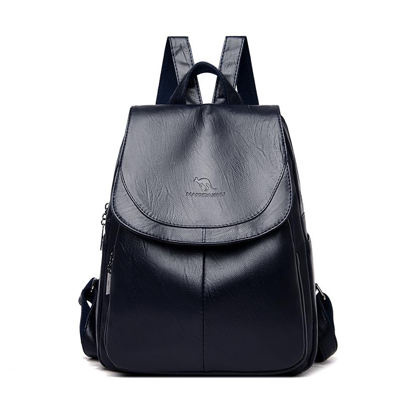 Women's Genuine Leather Anti-Theft Fashion Backpack - Versatile, Multifunctional, and Elegant Design.