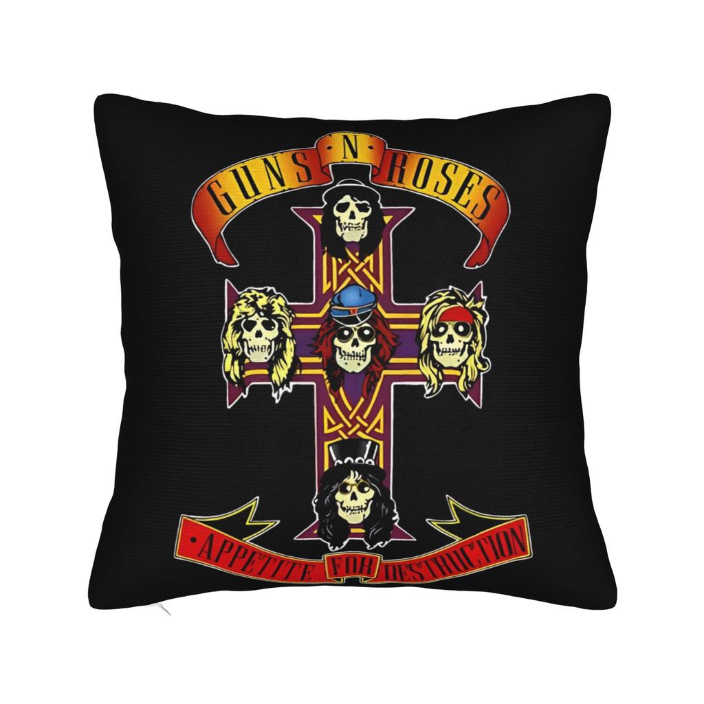 GunsNRoses Was Here rock metal band Pillowcase Merch Printing Cushion Cover  Throw Pillow Cover Home Decor Zipper Multi Size