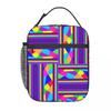 Carnival Shards Mosaics Mardi Gras Masquerade Insulated Lunch Bag for Women Children Leakproof Food Boxes Thermal Lunch Box Tote