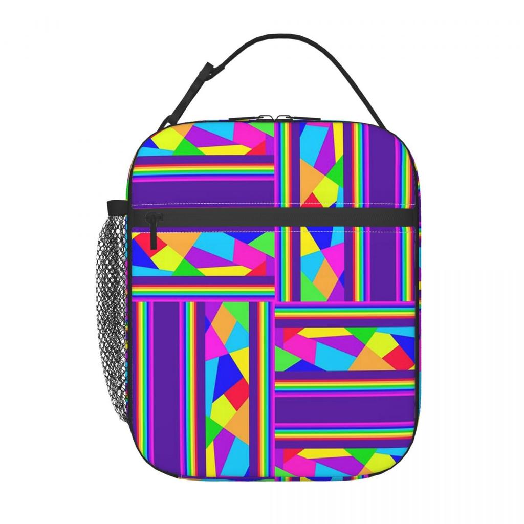 Carnival Shards Mosaics Mardi Gras Masquerade Insulated Lunch Bag for Women Children Leakproof Food Boxes Thermal Lunch Box Tote