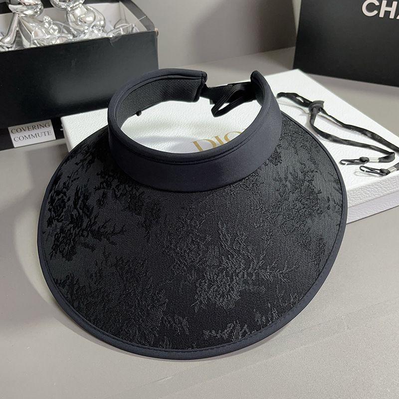 

Summer Big Brim National Style Sun Hat Female UV Protection Sun Protection Hat New Chinese Style Easiest for Match Face Slimming Topless Hat D-692 Black One size