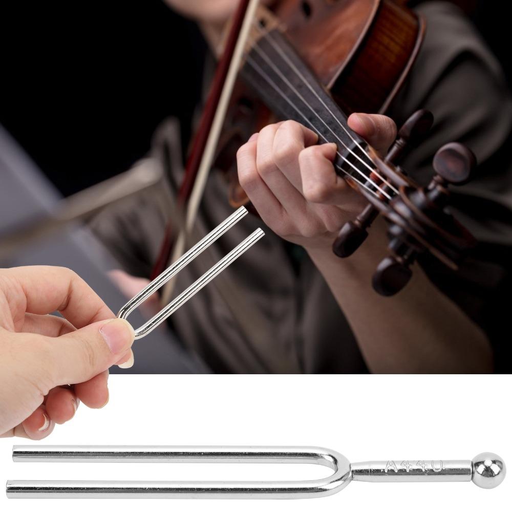 2 Stück Silberfarbene Stimmgabel Stahl Stimmgerät Klangreferenzwerkzeug Musikinstrumentenkalibrierung