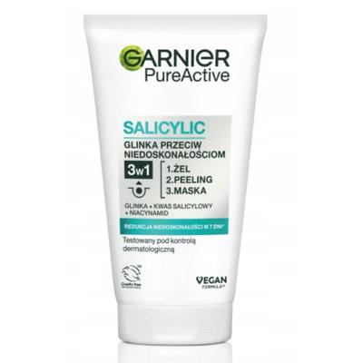 Garnier Pure Skin 3-in-1 Cleansing Gel + Scrub + Clay Mask 150ml