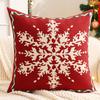 Jacquard Linen Throw Pillow Cover with Christmas Tree and Snowflake Design for Winter Holiday Decor in Farmhouse Living Room Sofa