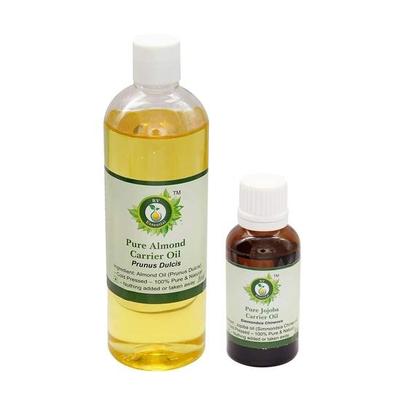 Mandelöl 100ml und Jojobaöl 30ml | Für Gesicht | Für Massage | Für Haare | Für Körper | 100% Rein Natürlich | Kaltgepresste Öle