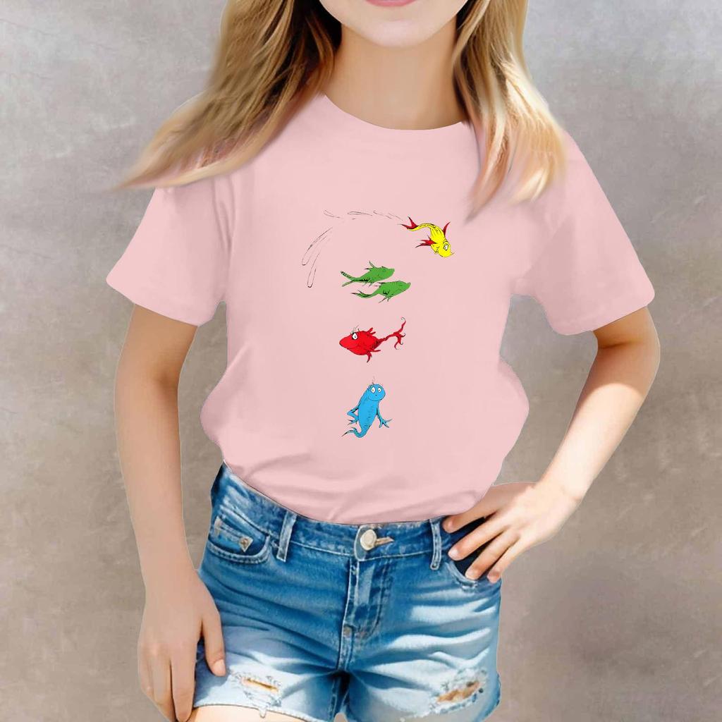 Toddler Boy And Girl T-Shirts Kids Top Girls Printed Short Sleeved T-shirt