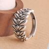 925 Sterling Silber Ringe für Damen Geometrischer Feinschmuck Fingerverstellbar Vintage Weizenmuster Ring für Party Geburtstagsgeschenk