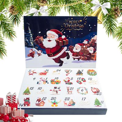 Merry Christmas Advent Boxes Empty Christmas Arrival Calendar Box Snowflake Countdown Calendar Gift Hand Tear Countdown Box
