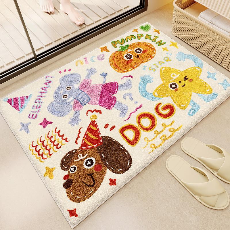 Cartoon Bathroom Floor Mat Absorbent Quick Drying Foot Mat Wear-resistant Toilet Anti Slip Mat