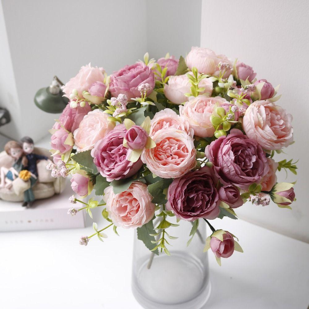 Vases Decoration Artificial Rose Flowers Peony Shape Festival Decoration  Festival Use