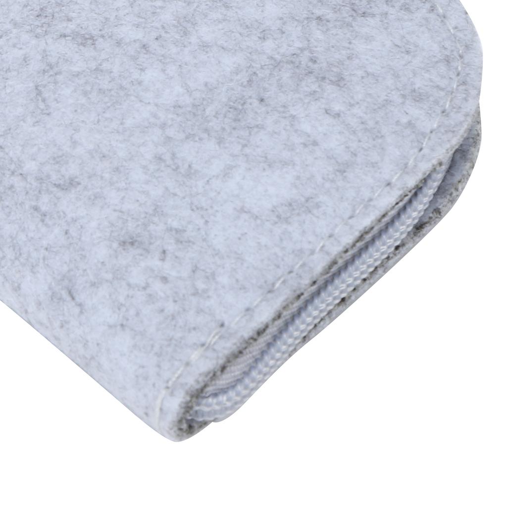 Pen Case Felt Storage Pencil Bag Thickened Flat Paint Brush DustProof Storage Tools(Light Gray )