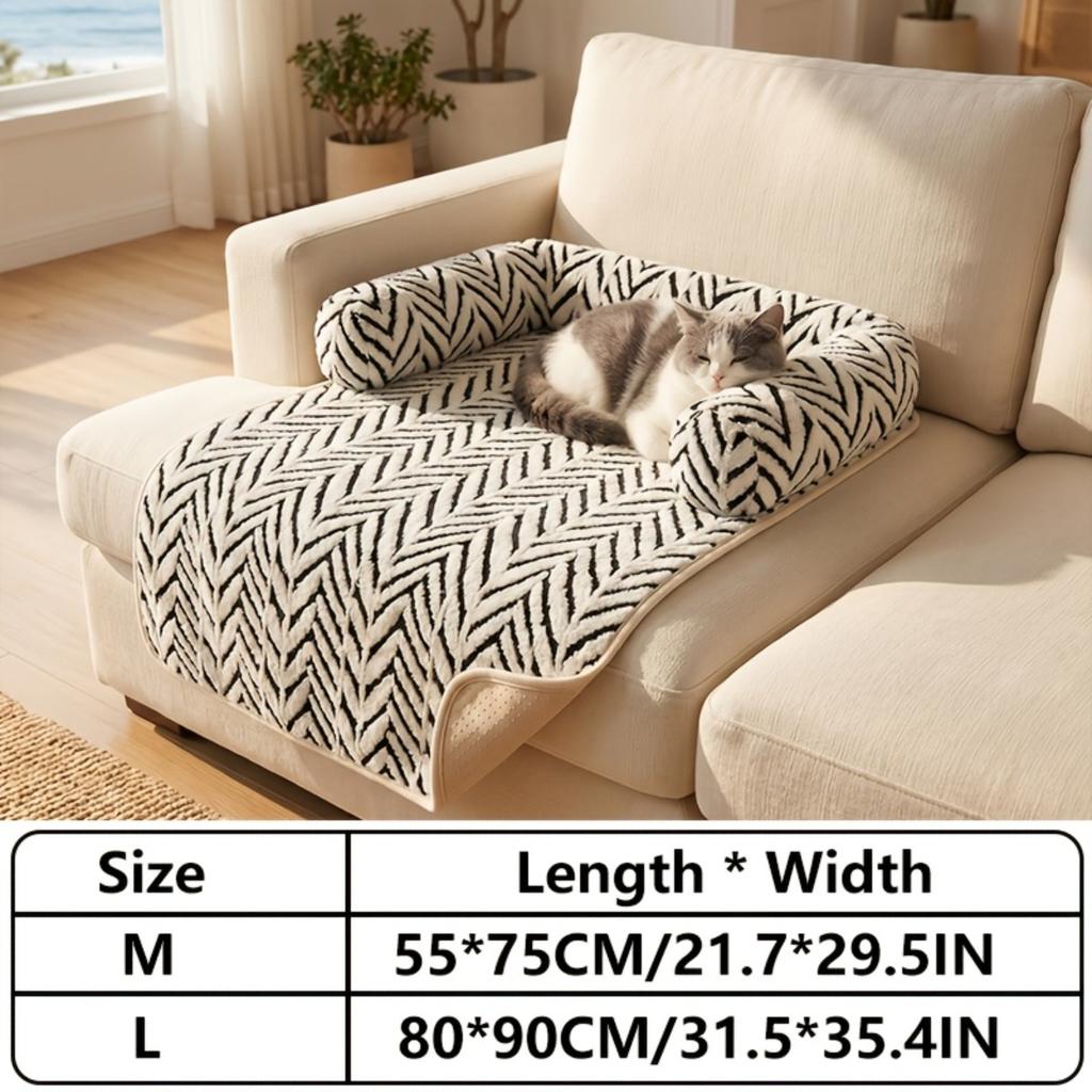 Hund Katze Sofa Bett, Plüsch Haustier Sofa Bett mit Kissen, Rutschfeste Möbel Schutzhülle für Indoor Katzen Kleine Hunde