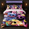 Poppy Playtime Stampa Set Copripiumino 3 Pezzi 1 Copripiumino e 2 Federe Biancheria da Letto Morbida per Camera da Letto Domestica