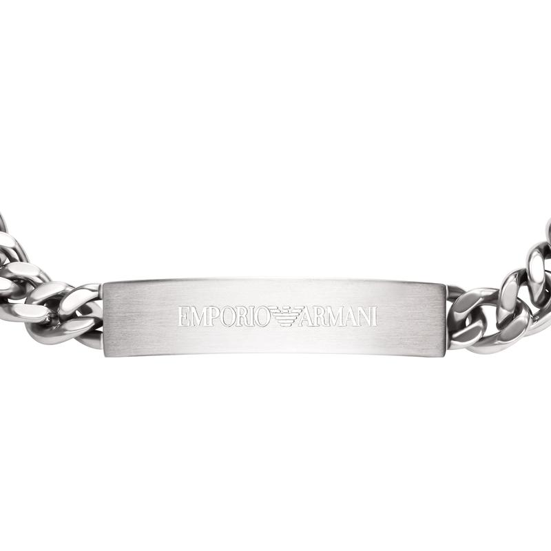 Emporio Armani Lobster Clasp Design Stainless Steel Bracelet Men's Silver EGS3304040