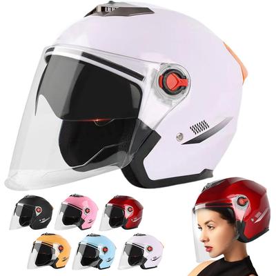 Open Face Motorcycle Helmet All Year Use Electric Scooter Helmet with Sun Visor Motorcycle Open Face Helmet for Adult Men Women