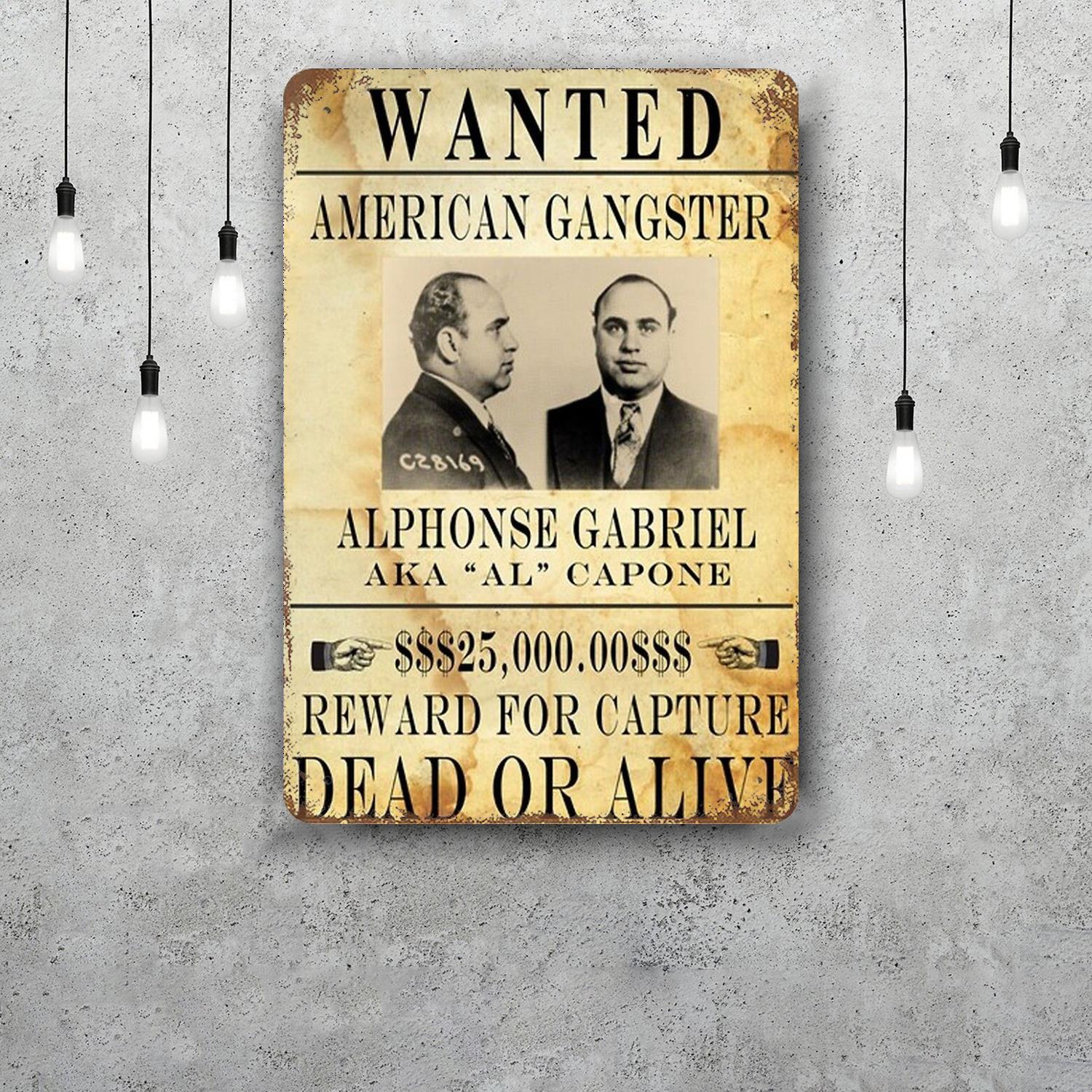 

Al Capone Decor Vintage Metal Signs Tin Signs Captain Poster Decor for Bar Pub Club Man Cave Wall Decoration 20x30cm（7.8x11.8inch）