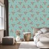 Wallpaper with Small Flowers In Sea and Beige for the Living Room and Bedroom 50x1000