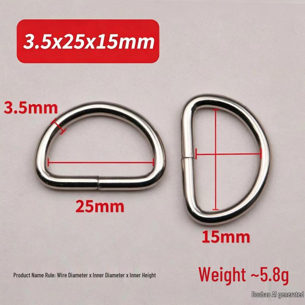Metal D-Ring Buckle for Pet Webbing and Accessories