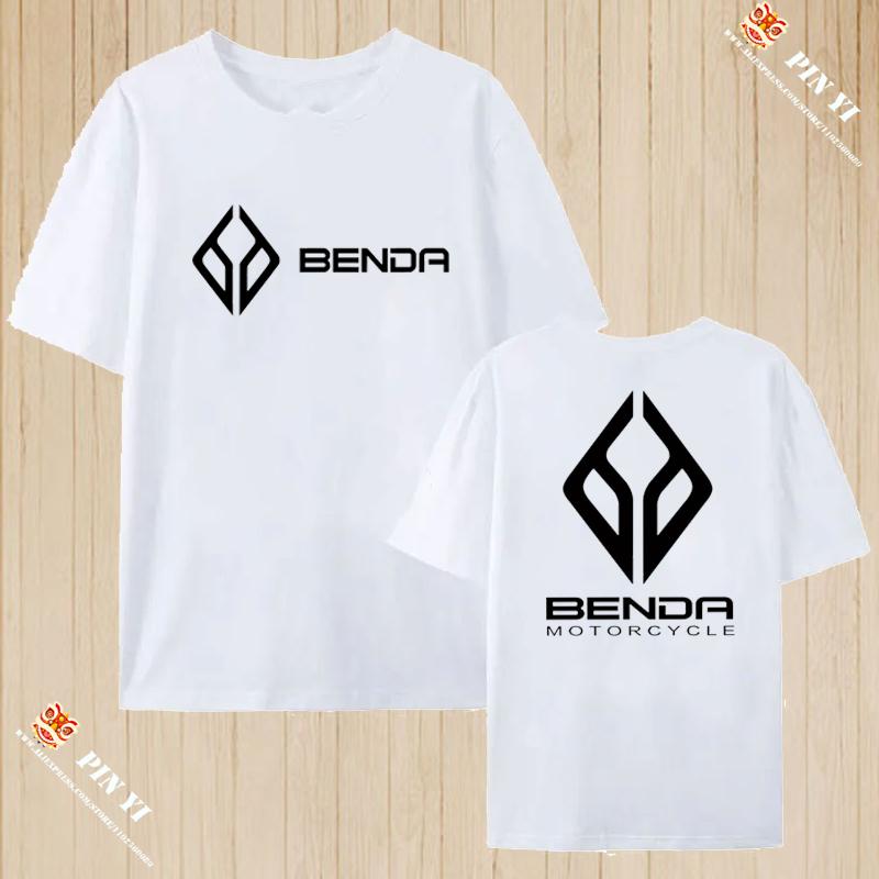 New Arrival Harajuku Benda Heavy Motorcycle Logo Printed T-shirt 100%Cotton Top Unisex Shirt Short Sleeve O-neck Loose