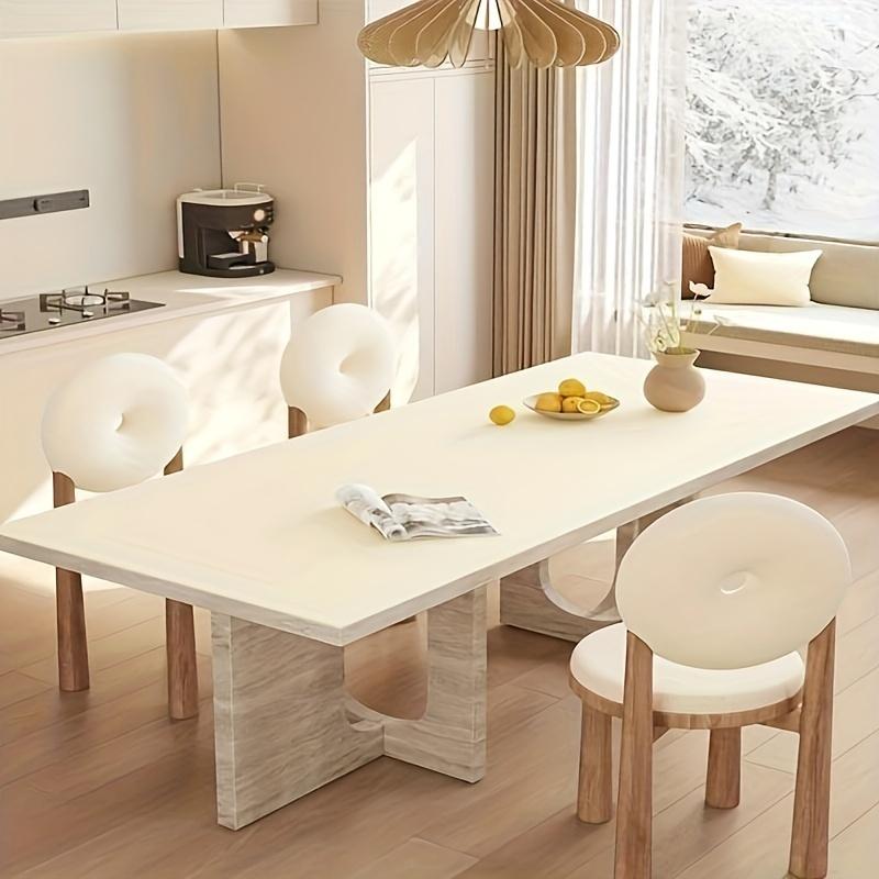 1 Pc Rectangular Solid - colour Table Runner:Eco - leather,Oil - resistant,Water-resistant, Anti - scald,Non - washable, Exudes Light Luxury Aesthetic