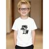 European sizes Skin-Friendly T-Shirt with Simple Palm Tree Print | Crew Neck, Regular Sleeve, Lightweight, Easy Care, Perfect for Casual Weekend Wear
