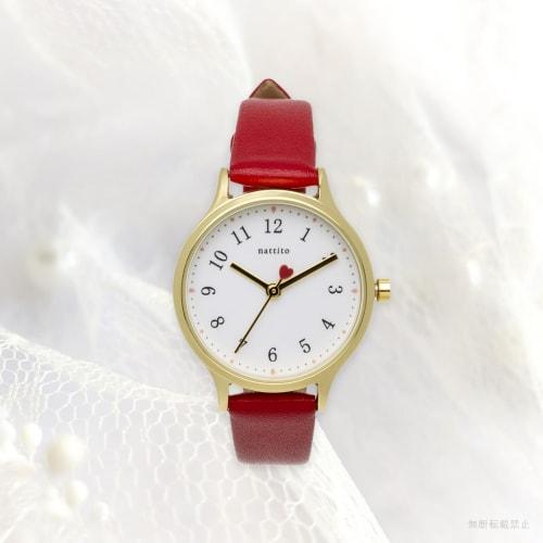 Fieldwork Women's Analog Watch with Leather Strap and Heart-Shaped Second Hand, Red, Queen JN020-5