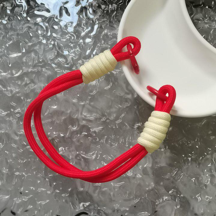 Color Block Woven Rope Wrist Strap with Double Buckle for Phone, Camera, or Bottle