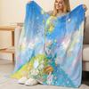 Cartoon Bunny Flannel Blanket Skin-friendly Plush, Soft & Cozy, Ideal for Home, Napping, Christmas & Halloween