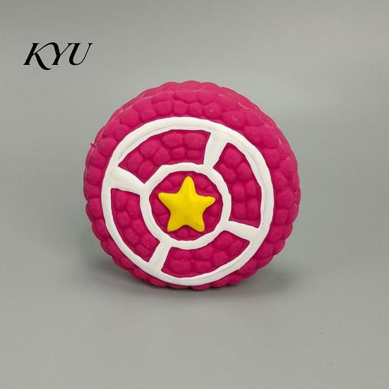 Interactive Pet Toys for Boredom And Anxiety Round Shield Dog Toy, Squeaky Latex Chew Safe Puppy Teething Fetch Teeth Cleaning Toy Small Medium