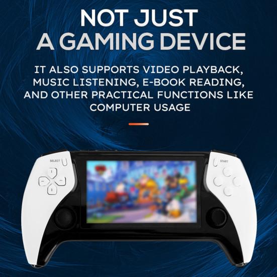 

Портативная игровая консоль 4,3-дюймовый IPS-экран HD-совместимый выход Поддержка нескольких эмуляторов Портативный игровой плеер в стиле ретро белый