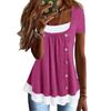 Womens Summer Casual T Shirt With Button Details And Cotton Fabric For Office Wear